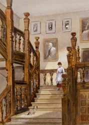 Nordtrappe, Audley End House, slutningen af det 19. århundrede (akvarel på papir)