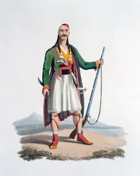 Officer of the Spahis, 1818 (farvet akvatint)