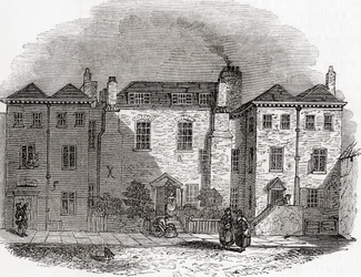 Oliver Cromwells hus, Clerkenwell Close, London, England, fra Old England: A Pictorial Museum, Pub. 1847