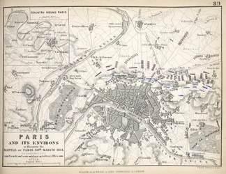 Paris og dets omegn, for at illustrere slaget ved Paris, 30. marts 1814