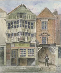 Paul Pindars hus, Bishopsgate (håndfarvet gravering)