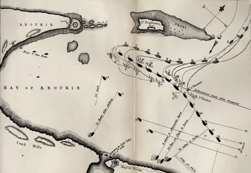 Plan for the Battle of the Nile, fra The Life of Nelson af Robert Southey (1774-1843) udgivet første gang 1813 (se også 234266)