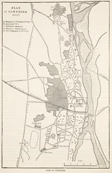 Plan of Cawnpore 1857, fra Cassells Illustrated History of England