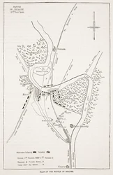 Plan for slaget ved Meeanee, illustration fra Cassell