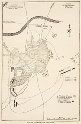 Plan for angrebet på Sholapore, illustration fra Cassells Illustrated History of India af James Grant, pub. 1879