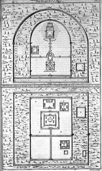Planer af Tyen-Tang eller templet dedikeret til Himlens Suveræne Herre og Ti-Tang, hvor kejseren ofrer til Shang-Ti, indgraveret af Henry Fletcher (fl.1729) (gravering)