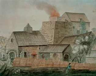 Pontygwaith Ironworks (akvarel på papir)