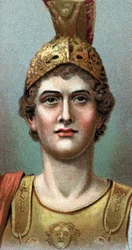 Portræt af Alexander den Store - Alexander den Store (356 - 323 f.Kr.) - Fra serien "" Leaders of Men"" - Chromolithography - Engelsk Skole, 20. århundrede -