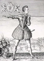 Portræt af Henry, Prince of Wales (1594-1612) graveret af Simon de Passe (1595-1647) 1612 (gravering)