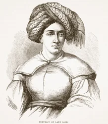 Portræt af Lady Sale, illustration fra Cassells Illustrated History of England