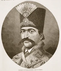 Portræt af Nasser-ed-Deen, Shah af Persien, illustration fra Cassells Illustrated History of England