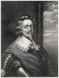 Portræt af Patrick Ruthven, jarl af Brentford (ca. 1573-1651) graveret af Richard Earlom (1743-1822) og Charles Turner (ca. 1773-1857) fra Illustrious Characters in British History (mezzotint) (bw phot)
