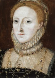 Portræt af dronning Elizabeth I (olie på panel)
