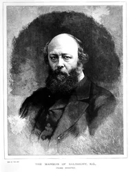 Portræt af Robert Arthur Talbot Gascoyne Cecil (1830-1903), markisen af Salisbury og premierminister, fra en serie, der forestiller 