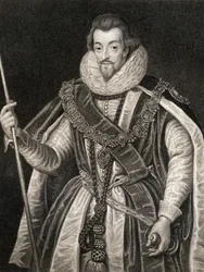 Portræt af Robert Cecil, 1. jarl af Salisbury (1563-1612), fra Lodges British Portraits, 1823