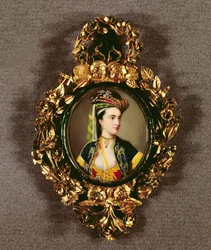 Portræt af en kvinde (wc på vellum)