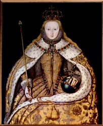 Portræt af dronning Elizabeth 1. i kroningsdragt, ca. 1600
