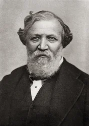 Portræt af den engelske digter Robert Browning (1812-89)