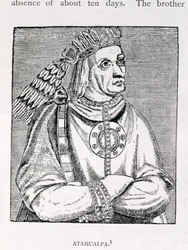 Portræt af den sidste inkahøvding, Atahualpa, fra 