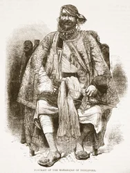 Portræt af Maharajah af Dholepore, illustration fra Cassells Illustrated History of England