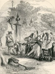 Prins Charles overrasker infantaen i Orchard, 1800-tallet