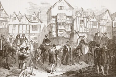 Procession af Wolsey til Westminster Hall, illustration fra The History of Protestantism af James Aitken Wylie (1808-1890), pub. 1878