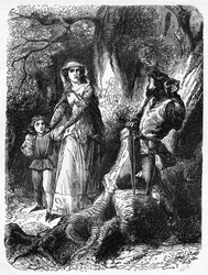 Dronning Margaret og røveren af Hexham, illustration fra 