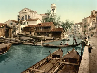 Rio di San Trovaso, Venedig (håndfarvet foto)
