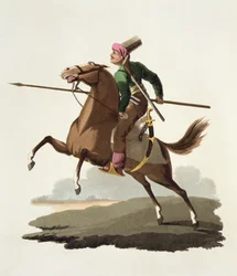 Saphir, fra De forskellige nationers dragter, bind VII, Tyrkiets militærdragt, af Thomas MacLean, udgivet ca. 1800-18