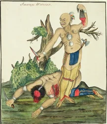 Savage Warrior, ca. 1800 (pen og wc på papir)