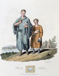Skoledreng og hans herre - i "" keltere og gotere, skikke hos indbyggerne på de britiske øer i det tidlige 6. århundrede og de gotiske nationer på vestkysten af Østersøen", af S.R. Meyrick og Ch. Smith