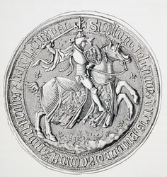 Segl af Jean II, hertug af Bourgogne, greve af Nevers og baron af Donzy, ca. 1880