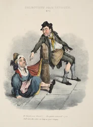 Udvalg fra Seymour: Nr. 2, Hvorfor Sarah er fuld! Jeg skammer mig ret meget over dig. Godt nok, så længe du er glad, pub c. 1840 (håndfarvet gravering)