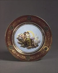 Sevres-fad, der viser Thetis og Jupiter, af Robert Adams, begyndelsen af det 19. århundrede (porcelæn)