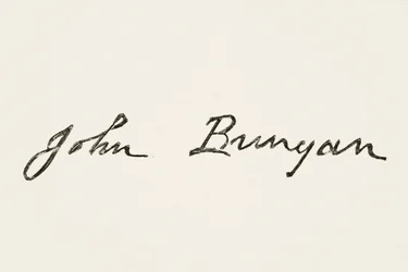 Signatur af John Bunyan, fra The National and Domestic History of England af William Hickman Smith Aubrey (1858-1916) udgivet London, ca. 1890