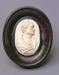 Sir Isaac Newton (elfenben og bejdset træ)