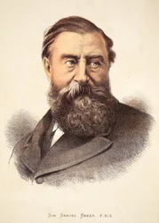 Sir Samuel Baker, illustration fra The Pictorial Edition of the Life and Discoveries of David Livingstone af J. Ewing Richie, pub. af A. Fullarton & Co., 1876