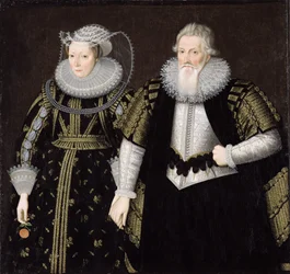 Sir Thomas Mansel (1556-1631) og Jane (Pole) Lady Mansel (olie på lærred)
