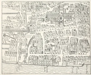 St Pauls and Neighbourhood, fra Aggas Plan, 1563