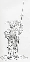 Ribbet og graveret rustning fra det gamle England: A Pictorial Museum, pub. 1847