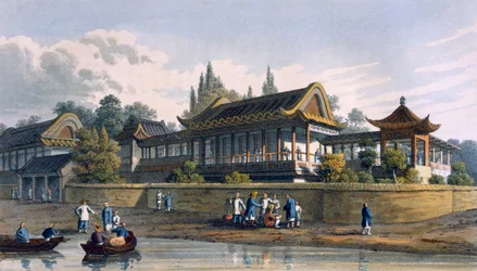 Kejserens sommerpalads, overfor byen Tien-Sing, 1817
