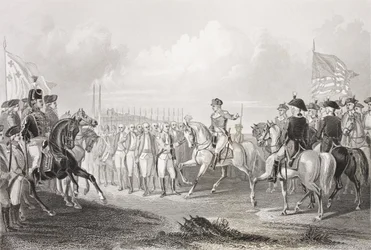 Overgivelse af Lord Cornwallis i Yorktown, Virginia, 19. oktober 1781 fra 