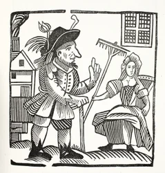 Fremstillingen og tiltalen af Sir John Barleycorn, ridder, illustration fra Chap-books of the Eighteenth Century af John Ashton, udgivet 1882