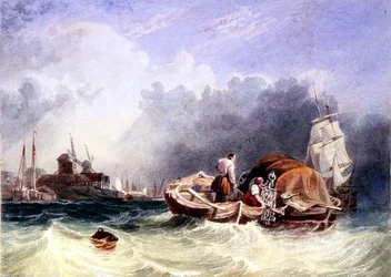 Begyndelsen af en storm (akvarel)