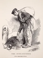 The Bone-Grubber, efter en daguerreotypi af Richard Beard, illustration fra London Labor og London Poor af Henry Mayhew, pub. 1862