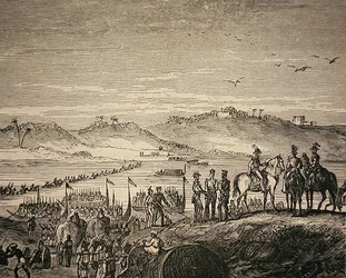Den britiske hær krydser Sutlej-floden