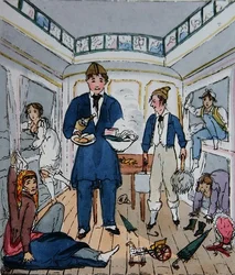 "The Cabin", fra "De Paris a Douvres" af Roger Bookem