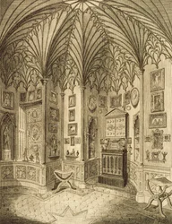 The Cabinet, graveret af T. Morris, fra Description of Strawberry Hill af Horace Walton, 1784