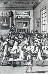 The Coffeehouse Mob, af Edward Ward, taget fra Vulgus Britannicus, 1710