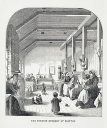 The Convict Nursery at Brixton, fra The Criminal Prisons of London og Scenes of Prison Life af Henry Mayhew (1812-87) og John Binny, 1862